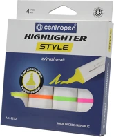 Centropen 462520403 Szövegkiemelő készlet 1-4,6mm, vágott hegyű,  6252 neon, 4 klf. szín kép