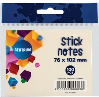 Centrum 80083 Öntapadós jegyzettömb  stick notes 76x102 mm, 100 lapos, pasztel sárga kép