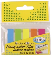 Centrum 80408 Oldaljelölő műanyag  45x12 mm 5x25 lapos neon színek kép