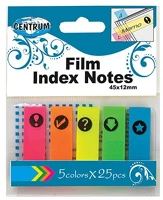 Centrum 82886 Oldaljelölő műanyag  45x12 mm 5x25 lapos neon színek piktogrammal kép