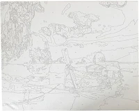 Centrum 89689 Kreatív kifestő klt.  számozott, 40x50 cm, kikötött hajó kép