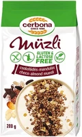 Cerbona 14.01160 Müzli  csokoládés mandulás gluténmentes 200g kép