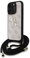 Cg mobile GUHCP15LP4GMGCRP Iphone 15 pro guess pu 4g metal logo crossbody strap műanyag telefonvédő kép