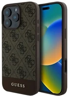 Cg mobile GUHCP16LG4GLBR Iphone 16 pro 5g guess 4g stripe műanyag telefonvédő textil hátlap barna kép