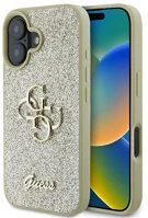 Cg mobile GUHCP16MHG4SGD Guess fixed glitter big 4g apple iphone 16 plus hátlap tok, arany kép