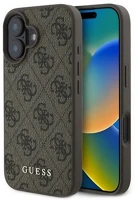 Cg mobile GUHCP16SG4GFBR Iphone 16 5g guess 4g metal gold logo műanyag telefonvédő textil hátlap kép