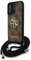 Cg mobile GUHCP16SP4GMGCRW Iphone 16 guess pu 4g metal logo crossbody strap műanyag telefonvédő kép