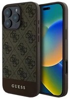Cg mobile GUHCP16XG4GLBR Iphone 16 pro max 5g guess 4g stripe műanyag telefonvédő textil hátlap kép