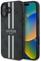 Cg mobile GUHMP16MP4RPSK Guess 4g printed stripes magsafe apple iphone 16 plus hátlap tok, fekete kép