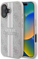 Cg mobile GUHMP16MP4RPSP Guess 4g printed stripes magsafe apple iphone 16 plus hátlap tok, rózsaszín kép