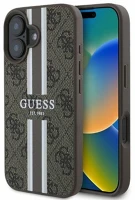 Cg mobile GUHMP16SP4RPSW Guess 4g printed stripes magsafe apple iphone 16 hátlap tok, barna kép