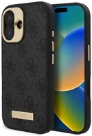 Cg mobile GUHMP16SU4GPRK Iphone 16 5g guess 4g logo plate szilikon telefonvédő textil hátlap kép