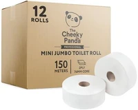 Cheeky panda 76-PFMINJRL12 toalettpapír, bambusz, 2 rétegű, nagytekercses, 18 cm átmérő, 150 m kép