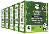 Cheeky panda PFTOILT9X5 Toalettpapír, bambusz, 3 rétegű, kistekercses, 9 tekercs, fehér kép