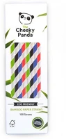 Cheeky panda STRWMULTIX48 Szívószál, bambusz, egyenes, lebomló, bambusz, 100 db, vegyes színek kép