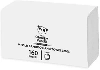 Cheeky panda VHANDTW20 Kéztörlő, bambusz, v hajtogatott, 2 rétegű, 160 lap, 21,5x22,5 cm, fehér kép