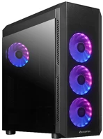 Chieftec A-RGB + 4XRGB Ventilátor + RGB Kontroller, Táp nélkül, Edzett Üveg, fekete kép