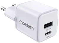 Choetech PD5012-WHITE Pd30w két portos fali töltő 1c1a fehér kép