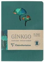 Clairefontaine 115949C Bőr jegyzetfüzet  ginkgo, a5, 72 lapos, vonalas, vegyes minta kép