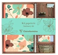 Clairefontaine 116257C Kollekció  gaia bézs jegyzetfüzet, ceruza, binder csipesz, kapocs, radír kép