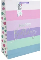 Clairefontaine 32322-1WC Dísztasak /eurowrap 33x45,5 cm csíkos rózsaszín hbd kép