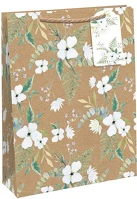 Clairefontaine 32358-2C Dísztasak /eurowrap 26,5x33 cm kraft fehér virágos kép