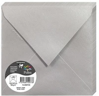 Clairefontaine 50073C Boríték  pollen 16,5x16,5 cm enyvezett ezüst kép