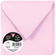 Clairefontaine 5538C Boríték  pollen 14x14 cm enyvezett drazsé rózsaszín kép