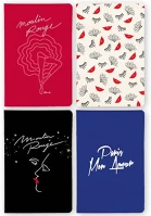 Clairefontaine 812432C Jegyzetfüzet  moulin rouge 11x17cm, 32 lapos, vonalas, vegyes minta kép