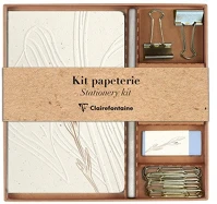 Clairefontaine 813074C Kollekció  tulip paper jegyzetfüzet, ceruza, binder csipesz, kapocs, radír kép