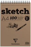 Clairefontaine 96604C Művészeti rajztömb  sketch a/4 100 lap 90g spirálozott fehér vázlatokhoz kép