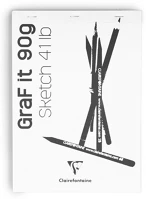 Clairefontaine 96623C Művészeti rajztömb  grafit a/4 80 lap 90g ragasztott fehér sima kép