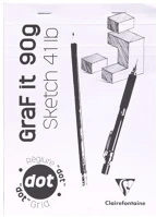 Clairefontaine 96651C Művészeti rajztömb  grafit a/5 80 lap 90g ragasztott fehér ponthálós kép