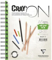 Clairefontaine 975030C Művészeti rajztömb  crayon a/5 30 lap 160g spirálos fehér