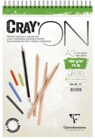 Clairefontaine 975032C Művészeti rajztömb  crayon a/3 30 lap 160g spirálos fehér kép