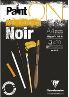 Clairefontaine 975169C Művészeti rajztömb  painton a/4 20 lap 250g ragasztott fekete enyhén szemcsés kép