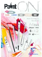 Clairefontaine 975410C Művészeti rajztömb  painton a/4 24 lap 250g ragasztott 6 szín/tömb kép
