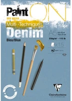 Clairefontaine 975700C Művészeti rajztömb  painton a/5 15 lap 250g ragasztott farmerkék enyhén szemcsés kép