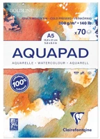 Clairefontaine 975720C Művészeti rajztömb  goldline aqua a/5 70 lap 300g ragasztott fehér akvarell technikához kép