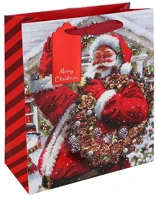 Clairefontaine X-36035-3C Dísztasak /eurowrap 21,5x25,3 cm vidám mikulás kép