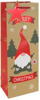Clairefontaine X-36048-4C Dísztasak /eurowrap 12,7x35,5 cm boros, karácsonyi manó kraft kép