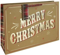 Clairefontaine X-36054-14C Dísztasak /eurowrap 12,7x35,5 cm merry christmas kraft kép