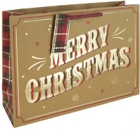 Clairefontaine X-36054-6C Dísztasak /eurowrap 37,3x27,5 cm merry christmas kraft kép