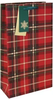 Clairefontaine X-36154-22C Dísztasak /eurowrap 12,7x35,5 cm boros, karácsonyi kockás kép