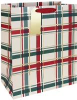 Clairefontaine X-36431-2C Dísztasak /eurowrap 26,5x33 cm karácsonyi kockás krém kép