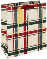 Clairefontaine X-36431-3C Dísztasak /eurowrap 21,5x25,3 cm karácsonyi kockás krém kép