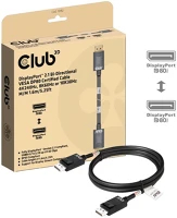 Club 3d CAC-1092 Kábel -  (displayport 2.1, dp80, 8k240hz, 1.6m, bi-directional, m/m) kép