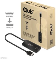 Club 3d 4K120HZ OR 8K30HZ Hdmi 2.1 usb-b 2.0 micro -> usb-c m/f aktív adapter 0.2m fekete kép