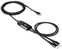 Club 3d CAC-1527 Club3d usb type c - 2x usb type c 1,83m y töltőkábel kép