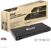 Club 3d CSV-1383 8-portos hdmi video splitter fekete (4k60hz) kép